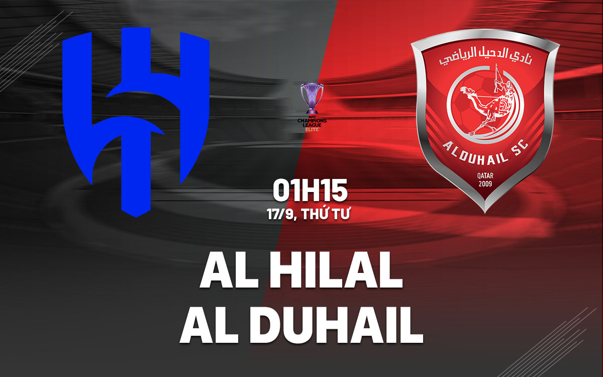 Nhận định bóng đá Al Hilal vs Al Duhail 1h15 ngày 17/9 (AFC Champions League Elite 2025/26)